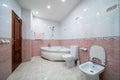 Small beige bathroom Royalty Free Stock Photo