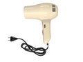 Small beige hairdryer isolated on white Royalty Free Stock Photo