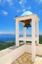 Small belfry with an old bell watching over the island Royalty Free Stock Photo