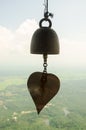 Small bell hanging under roof in temple Royalty Free Stock Photo