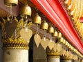 Small bell hanging under roof in Wat benchamabophit, Bangkok, T Royalty Free Stock Photo
