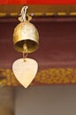 A small bell hanging under the temple roof Royalty Free Stock Photo