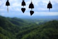 Small bell and Mountains view at Wat Pratad Doi Leng