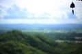 Small bell and Mountains view at Wat Pratad Doi Leng