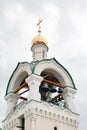 Small bell tower with a bell of a country Orthodox church Royalty Free Stock Photo