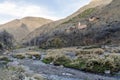 Berber village located high in Atlas mountains, Morocco Royalty Free Stock Photo