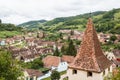 Small Biertan village with fortified church