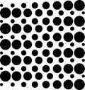 Small And Big Black Polka Dots, White Background, Seamless Background. Royalty Free Stock Photo