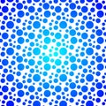 Small And Big Blue Sky Blue Polka Dots Vector White Background, Seamless Background. Royalty Free Stock Photo