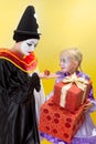 Small and big presents for clowns Royalty Free Stock Photo