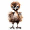 Watercolor Clipart Illustration Of Cute Emu Bird Baby