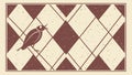 Small Bird on Branch with Diamond Argyle Pattern Background, vector design Generative AI Royalty Free Stock Photo