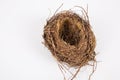 Small bird nest isolated on white background Royalty Free Stock Photo