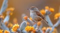 Small Bird Perched on Top of a Cactus Royalty Free Stock Photo