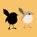 small bird vector illustration style flat black