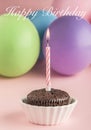 Small birthday cake with one candle