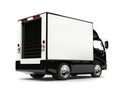 Small black box truck - back view