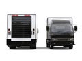 Small black box trucks - front and back view Royalty Free Stock Photo