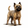 Realistic Brushwork Cairn Terrier Standing Illustration On White Background Royalty Free Stock Photo