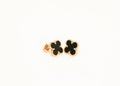 Small black clover earrings