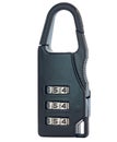 Small black combination lock on white background