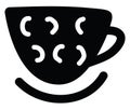 Small black cup for mocha, icon icon