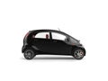 Small black electric modern car - side view Royalty Free Stock Photo