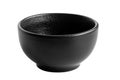 Small black empty ceramic bowl isolated on white. Royalty Free Stock Photo