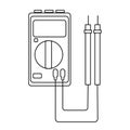 A small black and white electricity meter, tester, digital multimeter, for measuring AC, DC voltage, current, resistance, wiring