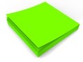 Small block of bright green sticky notes