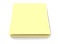 Small block of pale yellow sticky notes Royalty Free Stock Photo