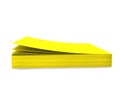 Small block of yellow sticky notes - side view