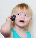 Small blond boy cell phone Royalty Free Stock Photo