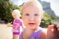 Small blonde baby girl closeup Royalty Free Stock Photo