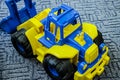 Small blue children plastic tractor toy