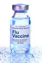 Small drug vial with influenza vaccine Royalty Free Stock Photo