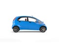 Small blue electric modern car - side view Royalty Free Stock Photo