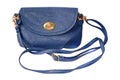 Small blue female bag with strap isolated Royalty Free Stock Photo