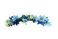 Small Blue Flower Crown Front View isolated on white background with clipping paths Royalty Free Stock Photo