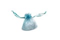 Small blue gift bag, isolate on a white background Royalty Free Stock Photo