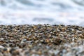 Small blue-gray stone background, natural stone pattern.selective focus Royalty Free Stock Photo