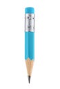 Small blue pencil with eraser isolated Royalty Free Stock Photo