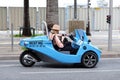 Small Blue Rental Car In Nice Royalty Free Stock Photo