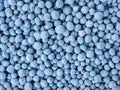 Small blue round granules are chemical fertilizers Royalty Free Stock Photo