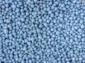Small blue round granules are chemical fertilizers Royalty Free Stock Photo