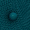 Small blue shpere on the figured background. 3d rendering. 3d illustration