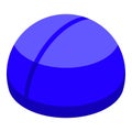 Small blue swim cap icon isometric vector. Plunge center