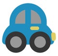 Small blue transport car, icon