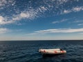 A small boat at Abu Nuhas reef in the Red Sea Royalty Free Stock Photo