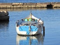 Small Boat, Blue Sea, Tranquil, Peaceful Royalty Free Stock Photo
